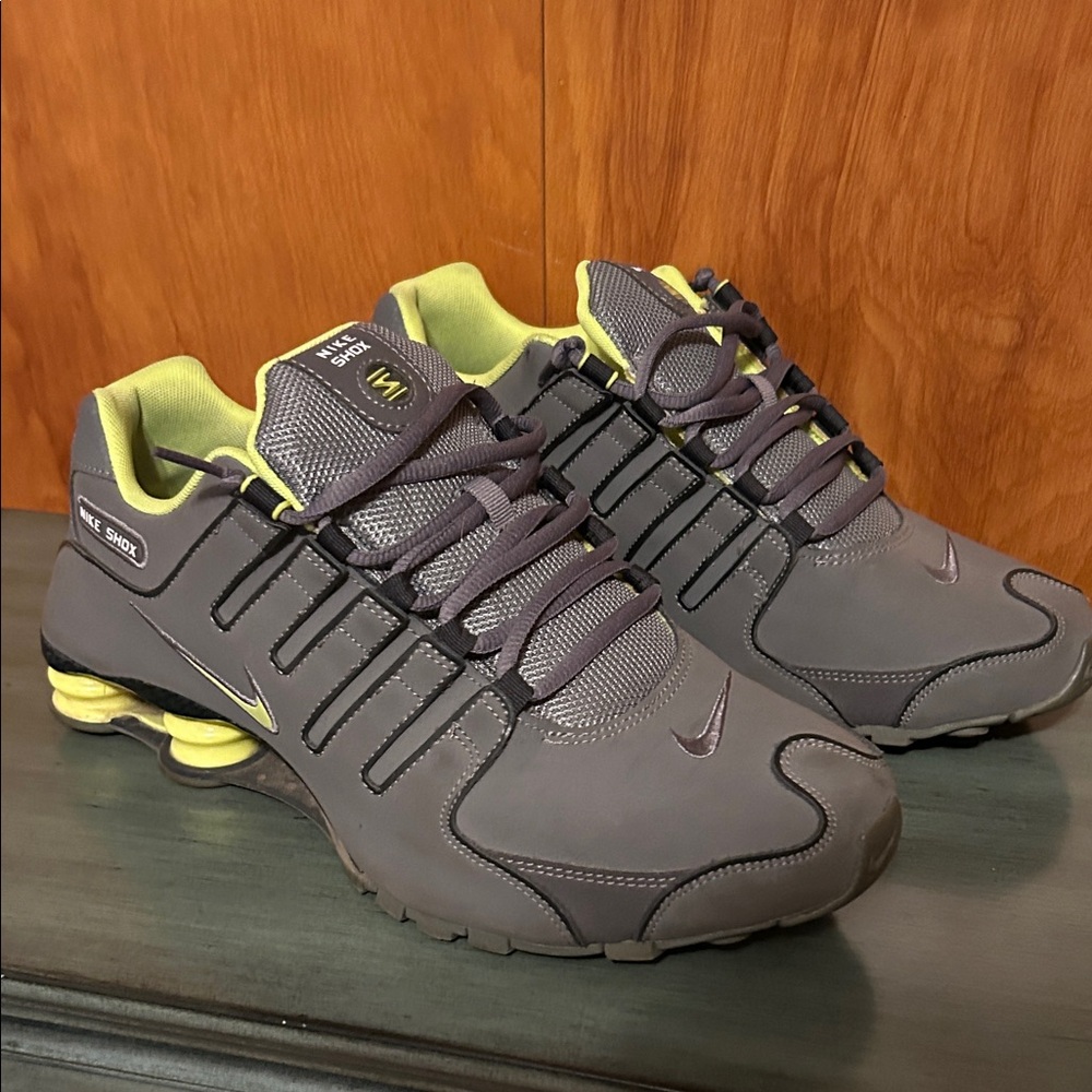 Nike Charcoal and Lime Athletic Shoes